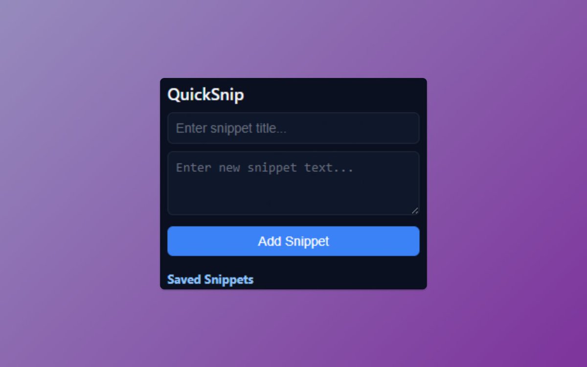 WebResultat's tweet image. Ever wish Chrome had a clipboard with your favorite phrases?

That’s basically what #QuickSnip does.

Right-click → insert saved snippet → keep typing.
Simple. Fast. Local.

👉 chromewebstore.google.com/detail/quicksn…