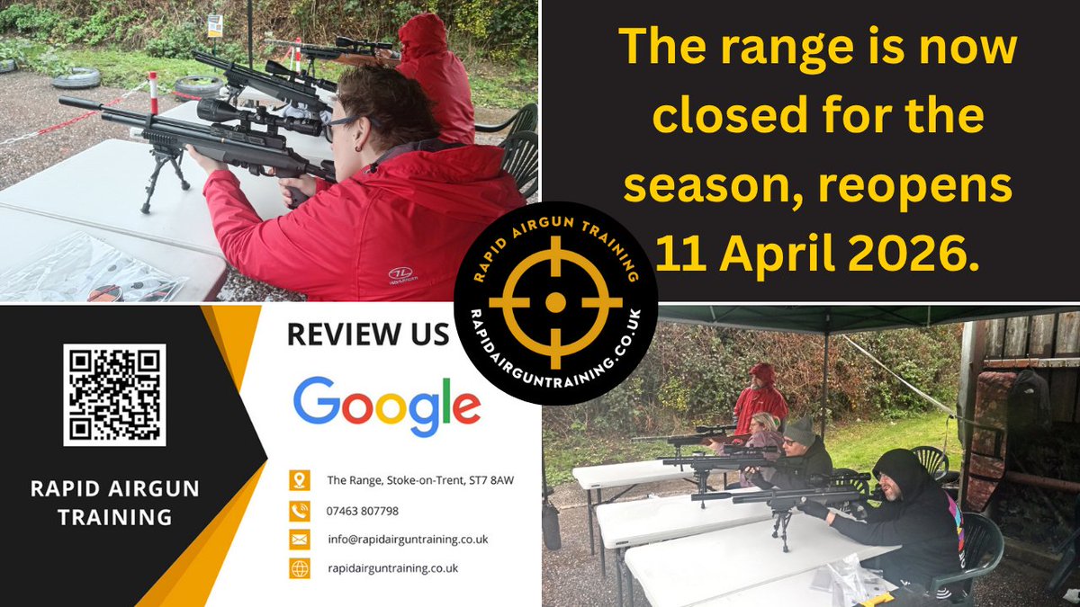 Sunday 19 October 2025. Braved the weather for the last shoot of the season!

Book your shooting experience at rapidairguntraining.co.uk

#airriflerange #airgunshooting #airriflelessons #airrifleexperiences #airriflepractice #shootinggiftvouchers #targetshooting #airrifleshooting