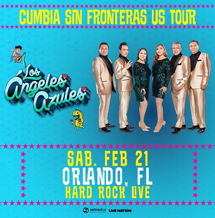 HardRockLiveOrlando (@hardrockliveorl) on Twitter photo ⚠️JUST ANNOUNCED⚠️@losangelesazulesmx makes their long-awaited return to the United States with their new Cumbia Sin Fronteras US Tour 2026 coming to our stage February 21st, 2026. Tickets on sale this Friday,  October 24th @ 10am! 🎫: bit.ly/LosAngelesAzul… ⚠️JUST ANNOUNCED⚠️@losangelesazulesmx makes their long-awaited return to the United States with their new Cumbia Sin Fronteras US Tour 2026 coming to our stage February 21st, 2026. Tickets on sale this Friday,  October 24th @ 10am! 🎫: bit.ly/LosAngelesAzul…