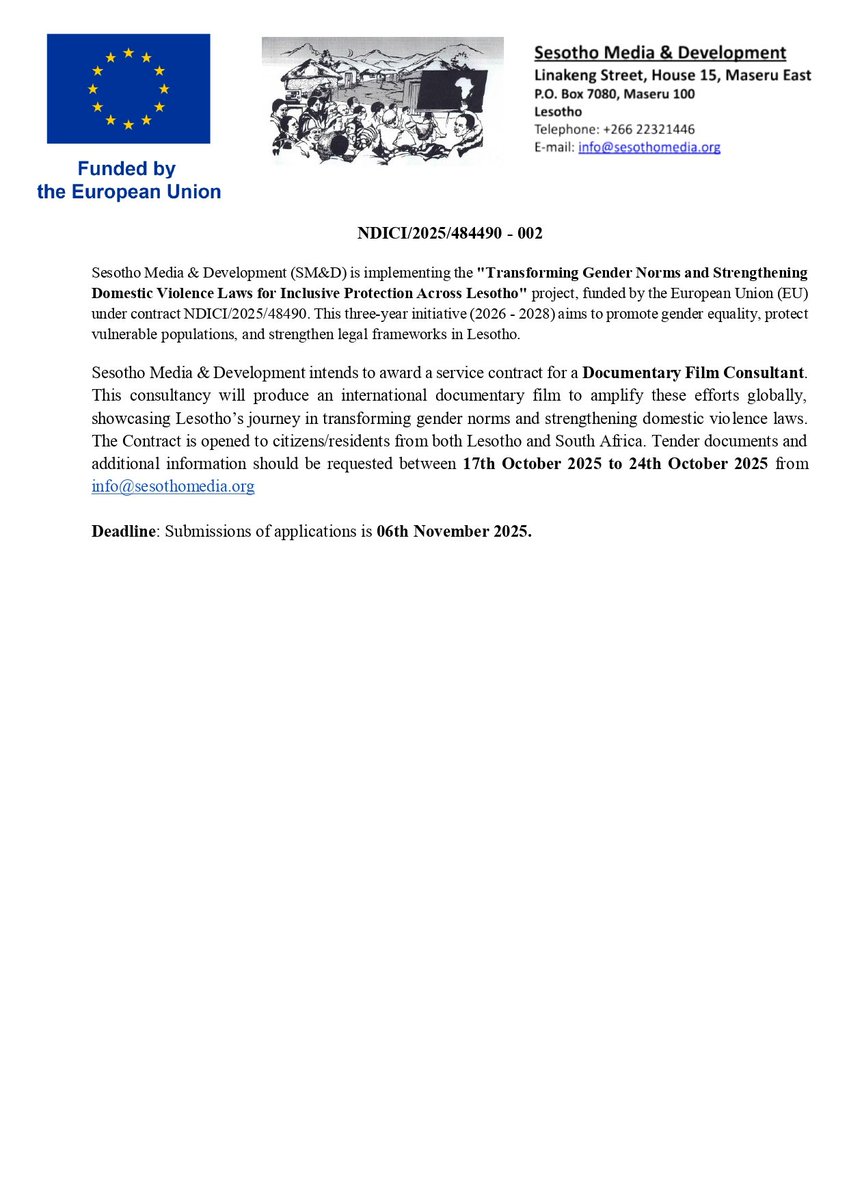 📢 📢📢TENDER NOTICE 📢 📢📢
Please find the attached links for more information on Tender requirements.
facebook.com/share/p/17QSTZ…
facebook.com/share/1Bgid8wv…