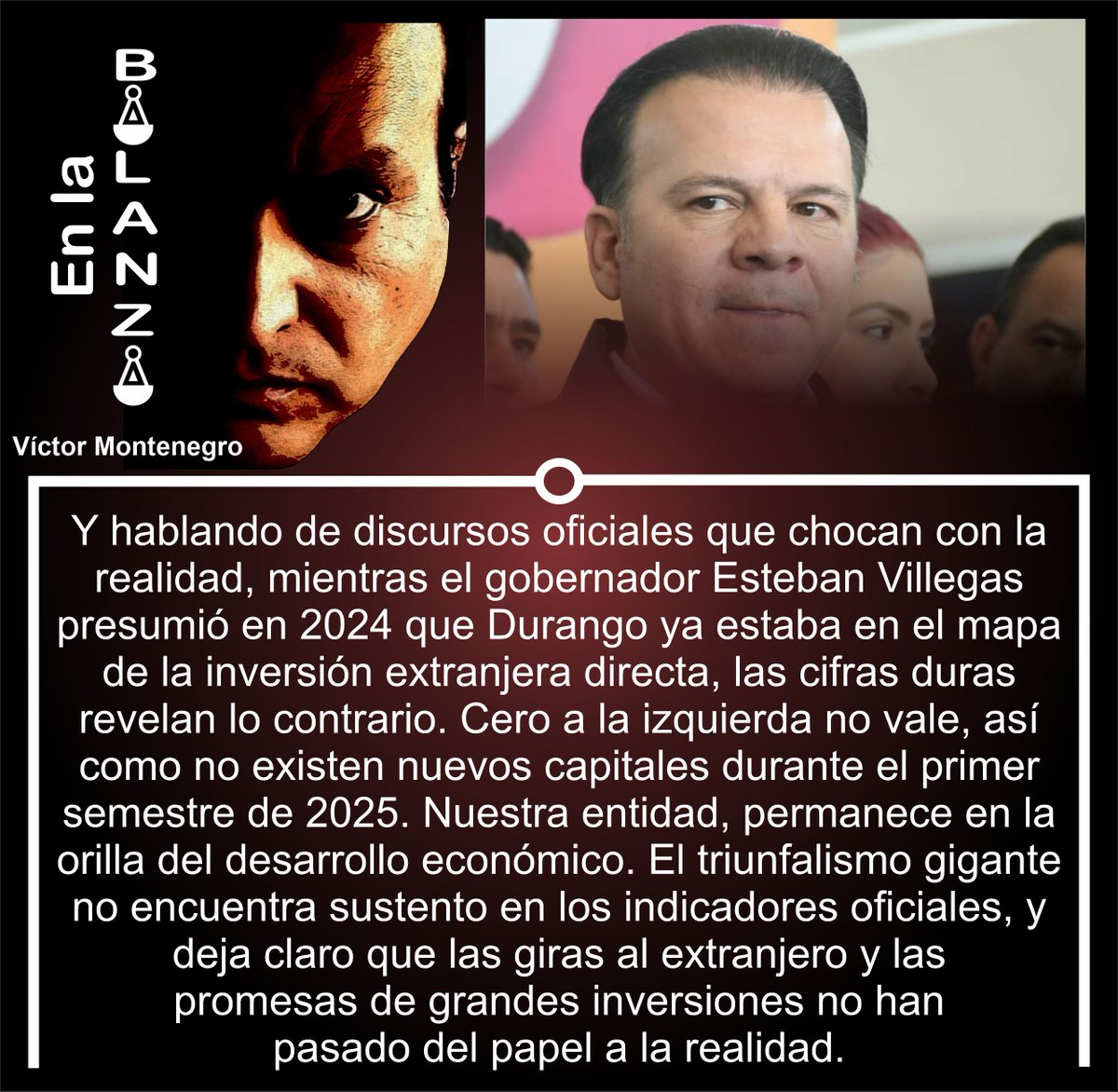 Vic_Montenegro's tweet image. La falta de infraestructura y la ausencia de resultados tangibles están erosionando la credibilidad del discurso gubernamental. #Durango #EnLaBalanza #Contrapesos