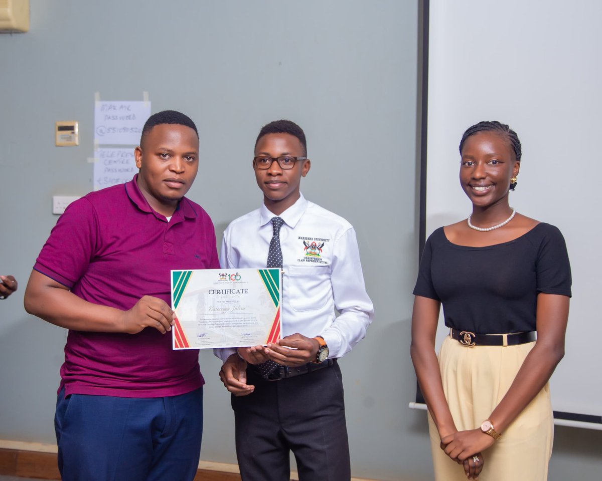 The guest speakers were appreciated on behalf of <a href="/MakClassRepsAss/">MAK Association Of Class Representatives</a> by the Chairperson <a href="/kabengwaeric02/">Kabengwa Eric</a> and our General Secretary <a href="/Neena_Elsie/">Elsie</a>.

Thank you to our guest speakers. 👌