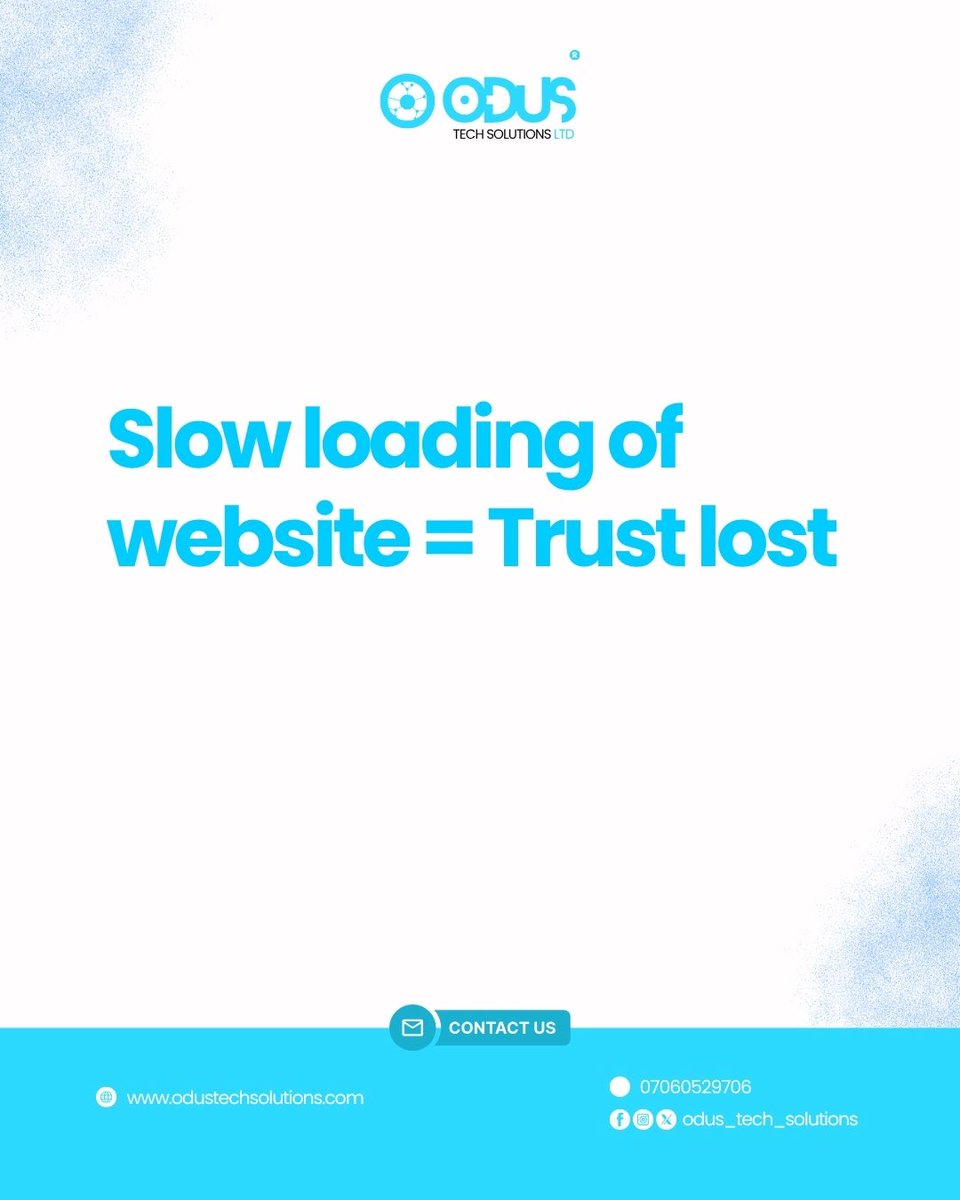 odus_tech_s's tweet image. Ever clicked on a website and waited… and waited… and then left?
Yeah, your customers do that too.
A slow site doesn’t just waste time, it loses trust.
Let’s fix that before another visitor walks away. 
#website #weboptimization