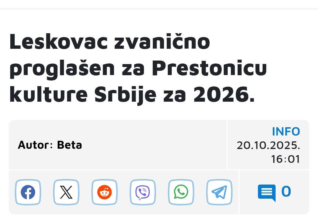 Kakva prestonica takva i kultura..