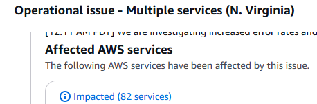 JuliCes's tweet photo. Cada vez son más los servicios con problemas. ¿Cómo es que medio internet está en us-east-1?
#AWS https://t.co/uu0Y6oDis5