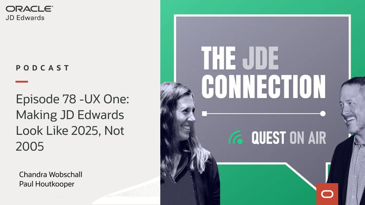 How can you control your <a href="/OracleJDEdwards/">Oracle JD Edwards</a> user experience? In episode 78 of The JDE Connection, Chandra and I are back to hosting duties. We’re discussing how the tools to make #JDE look, feel, and perform like a modern #ERP are already built in: bit.ly/4hcULJF