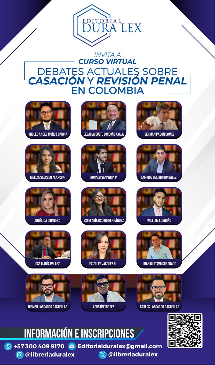 📌 📢 | CURSO VIRTUAL GRATUITO: Debates actuales sobre Casación y Revisión Penal en Colombia ⬇️