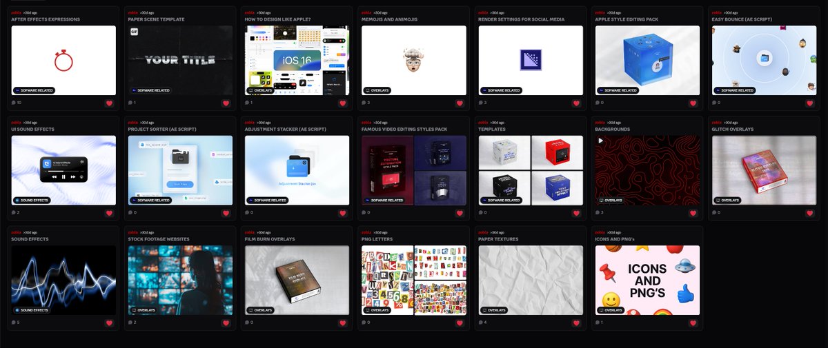 evander_media's tweet image. 🚨FREE VIDEO EDITING LIBRARY🔥
All of these resources are made by us, so they are copyright-free, no attribution needed assets that video editors and motion designers can use in their projects.
THE LIBRARY INCLUDES:
- Famous styles pack (Apple style, Iman Gadzhi style, Ali…