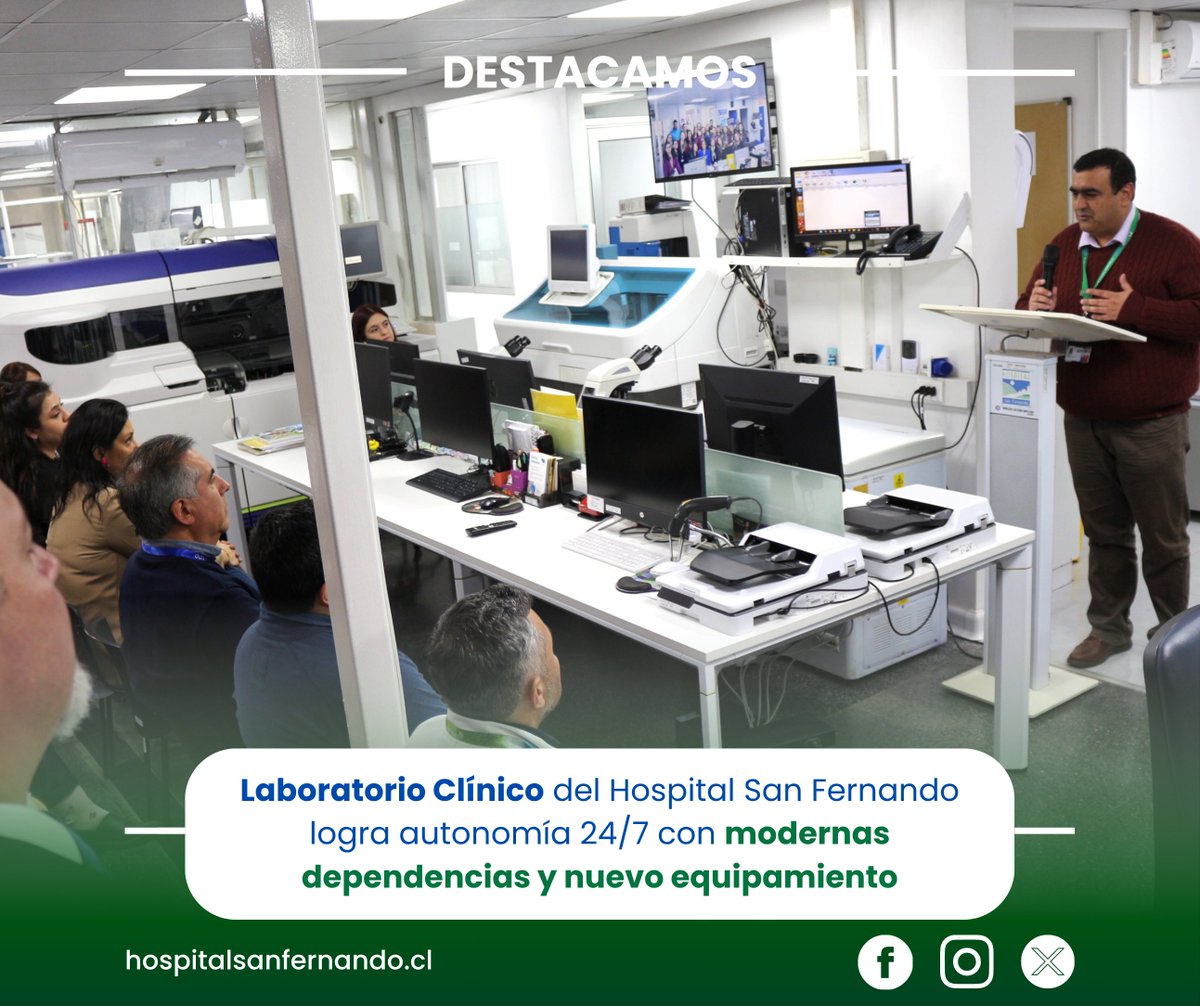 HospitalSnFdo's tweet image. 🟦 𝐌𝐨𝐝𝐞𝐫𝐧𝐚𝐬 𝐝𝐞𝐩𝐞𝐧𝐝𝐞𝐧𝐜𝐢𝐚𝐬 𝐲 𝐧𝐮𝐞𝐯𝐨 𝐞𝐪𝐮𝐢𝐩𝐚𝐦𝐢𝐞𝐧𝐭𝐨

📰 MÁS DETALLES en hospitalsanfernando.cl/noticias/id/25…

#LaboratorioClínico #modernización #equipamiento
#SomosHSF🏥 @saludohiggins @trigal_fm @TribunaC