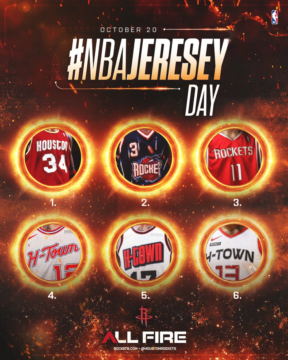 In honor of #NBAJerseyDay, which Rockets jersey is your favorite? 🧐 