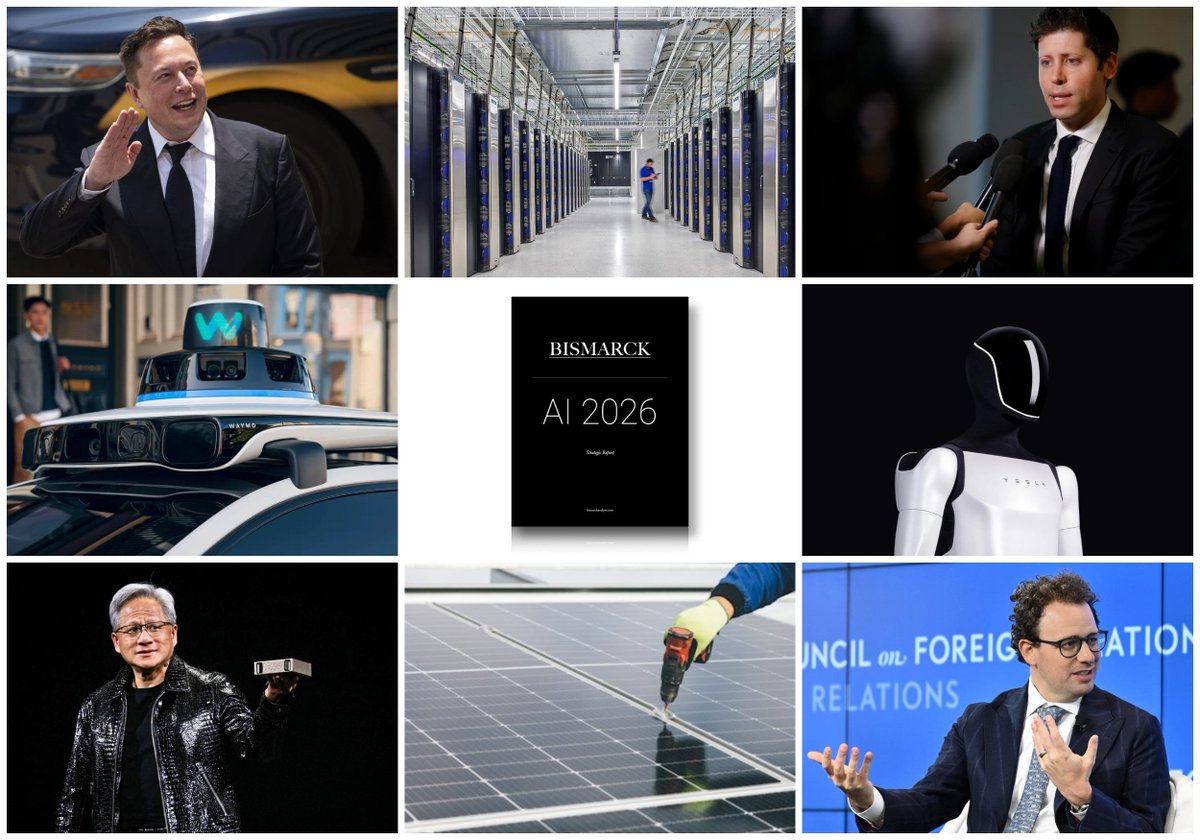 Samo Burja (@samoburja) on Twitter photo I am very excited to announce <a href="/bismarckanlys/">Bismarck Analysis</a>' first annual strategic industry report on artificial intelligence: AI 2026.
In this 225-275 page report, we will provide in-depth analysis of all the world's leading AI labs and the live players behind them.
Link and more below: I am very excited to announce <a href="/bismarckanlys/">Bismarck Analysis</a>' first annual strategic industry report on artificial intelligence: AI 2026.
In this 225-275 page report, we will provide in-depth analysis of all the world's leading AI labs and the live players behind them.
Link and more below: