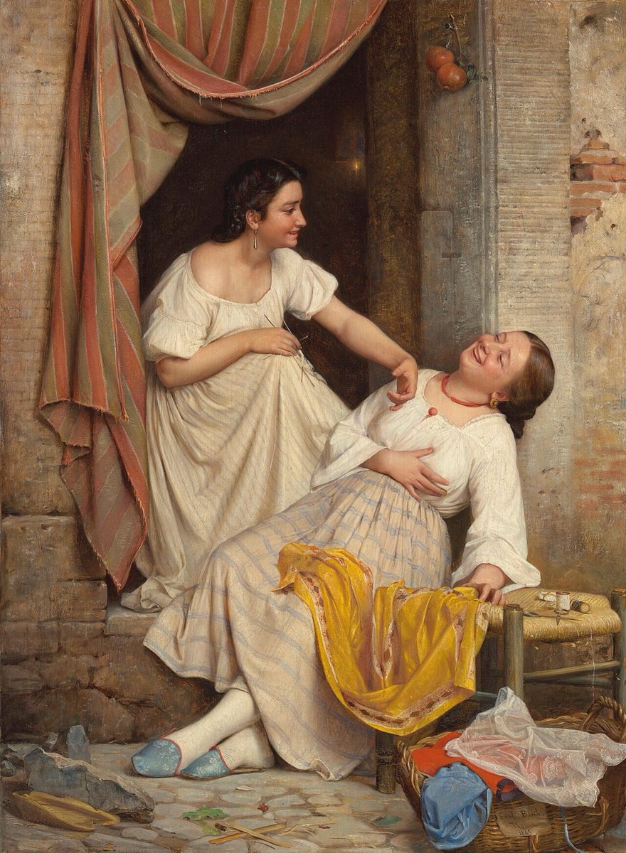 artenpedia's tweet image. ‘Two smiling girls’ - Carl Bloch (1865)
