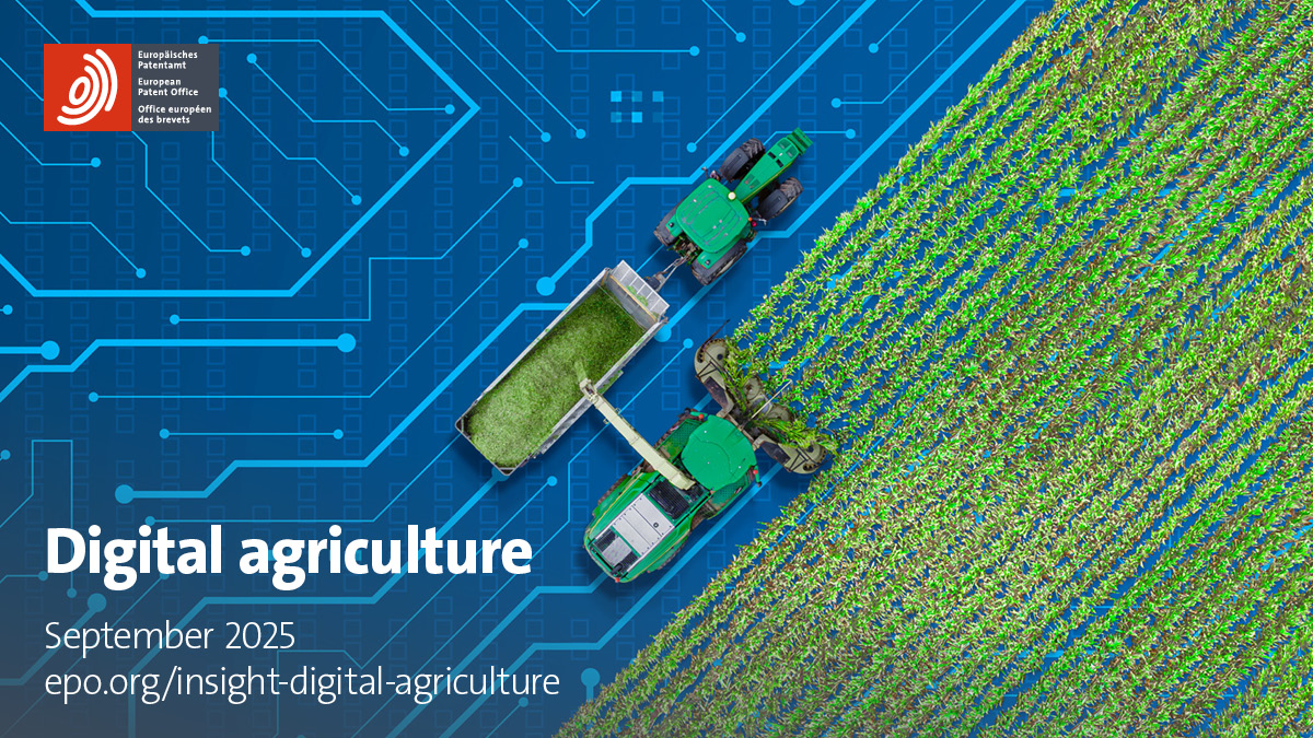 EPOorg's tweet image. 🌱 270 000 inventions shaping smarter farming 
🌍 400 000+ patent applications analysed 
💡 300+ startups &amp;amp; universities added to our #DeepTechFinder 
 
Our latest #DigitalAgriculture report &amp;amp; DTF update give you the full picture 👉 epo.org/insight-digita…