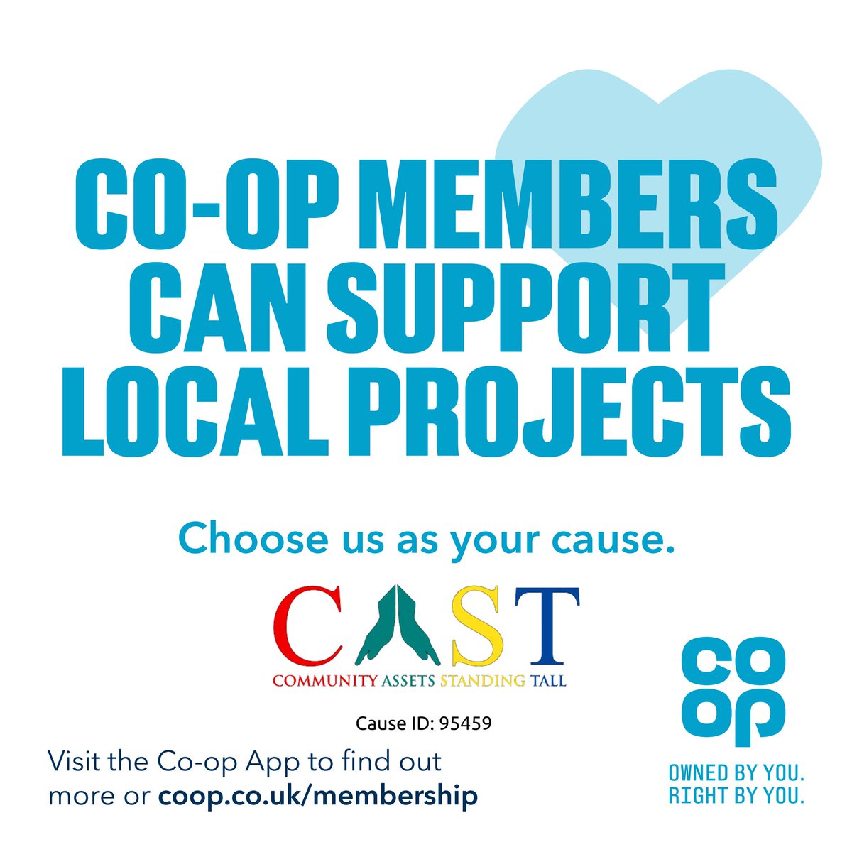 CommunityAsset's tweet image. Community Assets Standing Tall is part of the @coopuk Local Community Fund. Download the Co-op App, become a member and choose our cause, so we can receive a share of £5m. coopapp.onelink.me/ftOk/k47rms3q