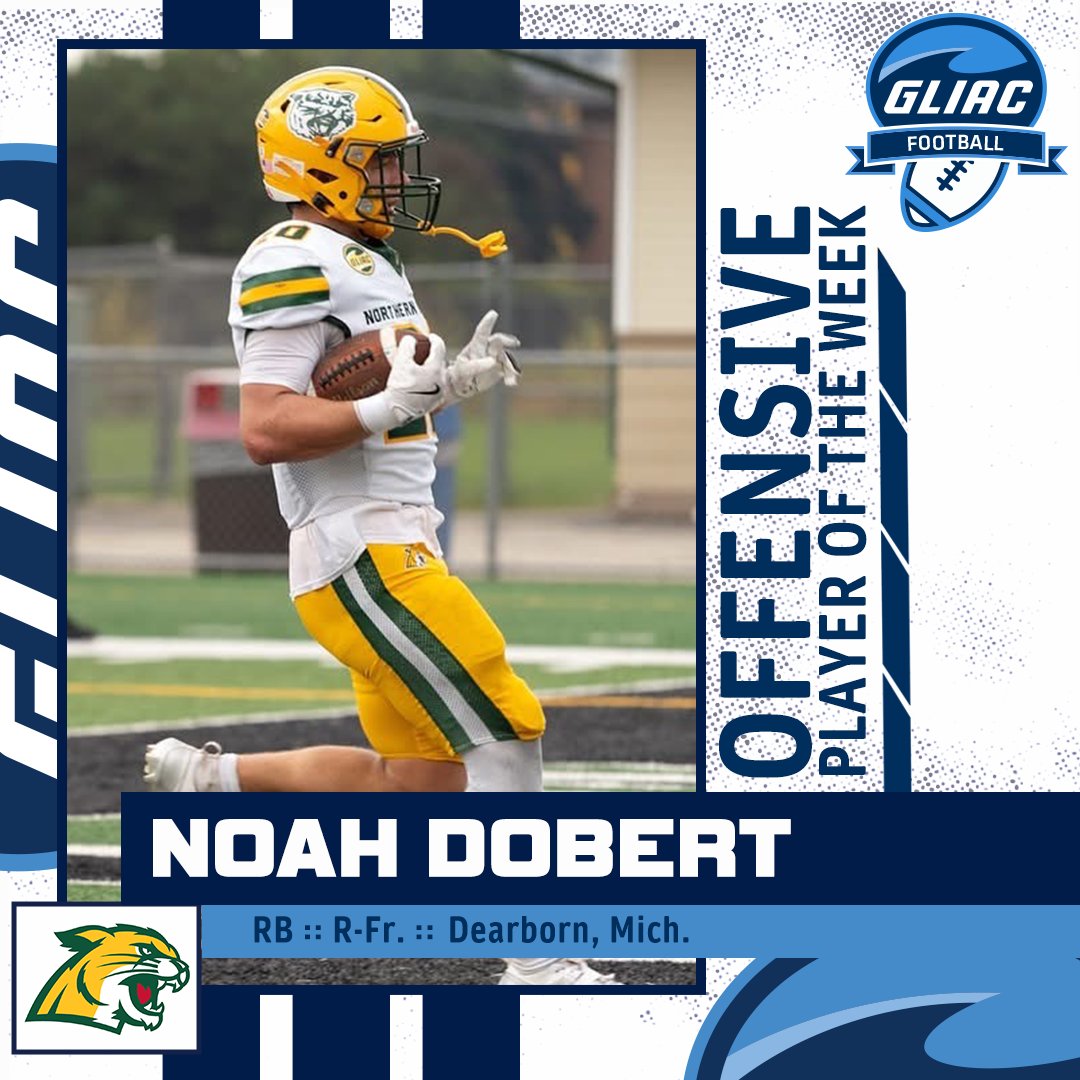 GLIACsports's tweet photo. 𝗚𝗟𝗜𝗔𝗖 𝗙𝗼𝗼𝘁𝗯𝗮𝗹𝗹 𝗢𝗳𝗳𝗲𝗻𝘀𝗶𝘃𝗲 𝗣𝗹𝗮𝘆𝗲𝗿 𝗼𝗳 𝘁𝗵𝗲 𝗪𝗲𝗲𝗸

Noah Dobert :: Northern Michigan

🔗 https://t.co/7MA7OthGnH

#WhereChampionsCompete #GLIACFB🏈 https://t.co/mjfI8iEeFP