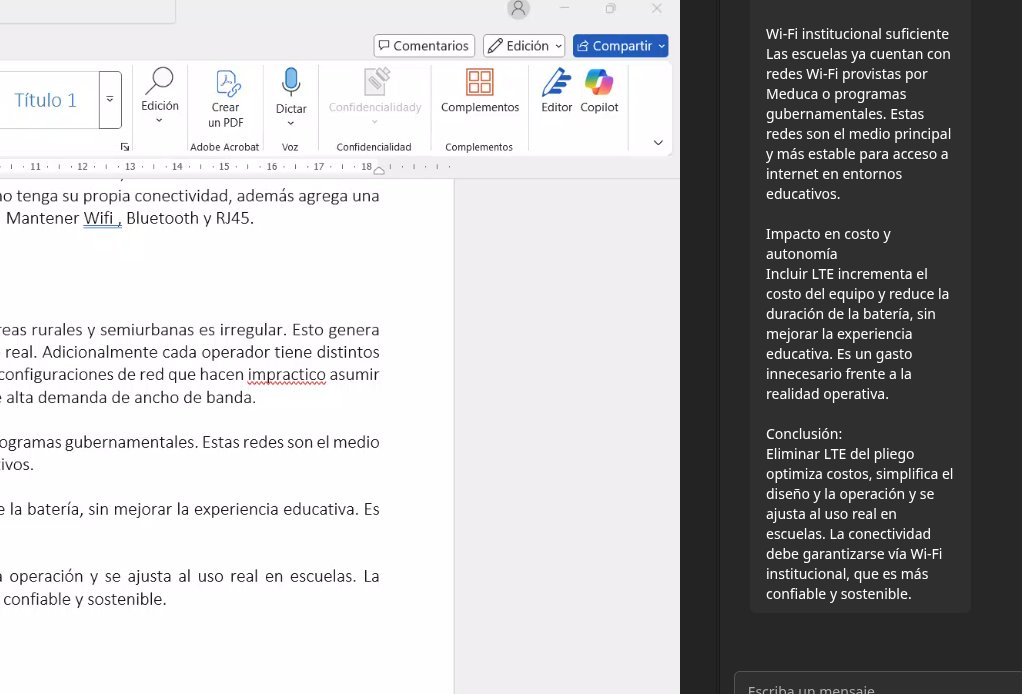 Le quieren quitar la conexión LTE con eSIM a las laptops porque según la empresa que se quiere ganar el contrato, "hay que optimizar fondos" y según ellos, el wifi de las escuelas es suficiente.

Retratados quedaron, no les importa un carajo los niños, solo quieren el dinero.