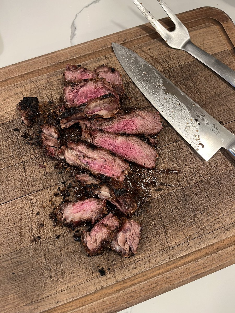 First meal after travel:

always <a href="/PhilipLee_ENAK/">Philip Lee</a> on some kind of meat

4 pepper steak today - <a href="/GLCBeef/">GLC Beef</a>