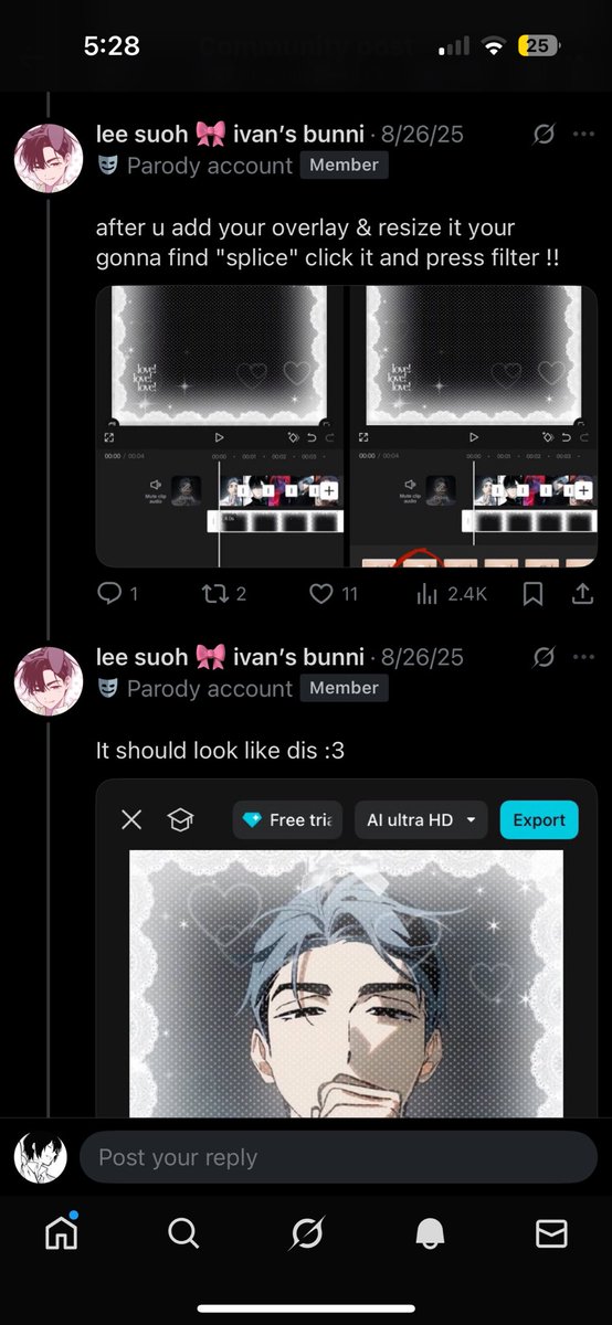 his__ideal's tweet image. the person i got the tutorial from keeps liking my comments linking their post and it makes me feel bad so here's the thread in screenshots