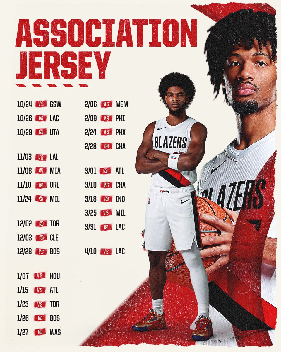 our Association Jersey schedule for the 25-26 season🔥 