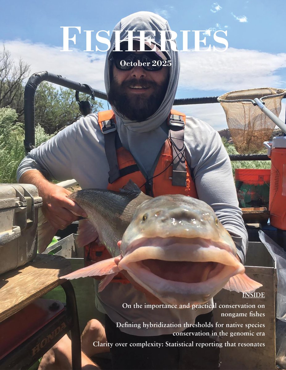 Latest #Fisheries: Defining hybridization thresholds for native species conservation in the genomic era; Clarity over complexity: Statistical reporting that resonates; On the importance &amp; practical conservation of nongame fishes (open access), &amp; more: academic.oup.com/fisheries/issu…
