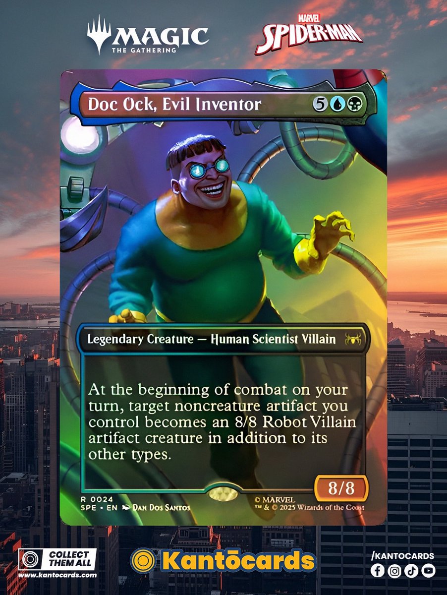 Despierta tu sentido arácnido y colecciona el "Spidey's Sensational Showdown" de Magic The Gathering, una verdadera pieza de arte digna de ser exhibida en cualquier lugar de tu habitación. 
 kantocards.com/.../mtg-spidey…