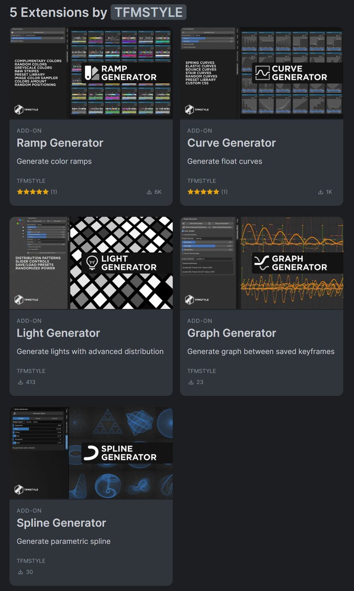 My <a href="/Blender/">Blender 🔶</a>  addons  collection so far... the Generator series grows!