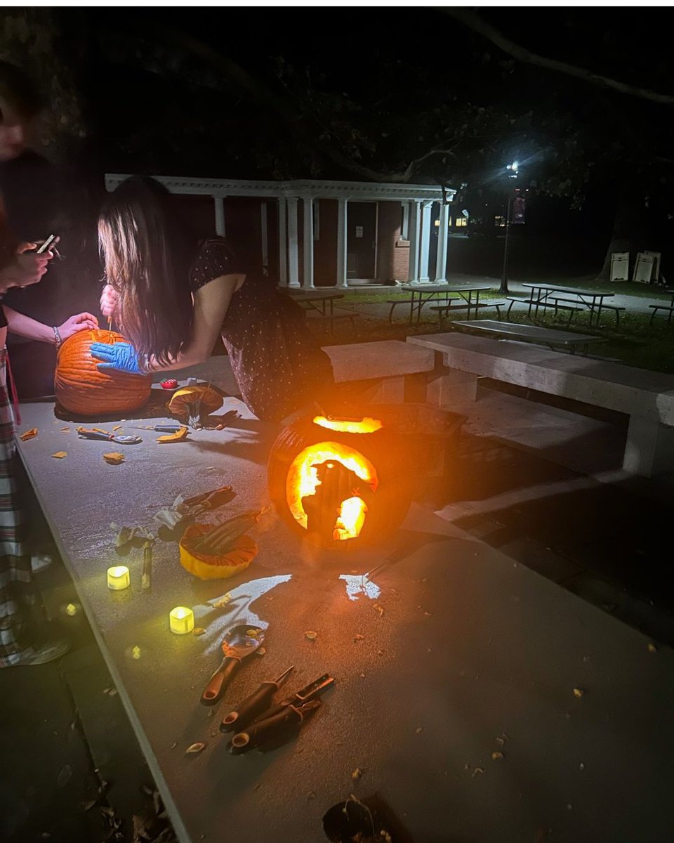 From Saturday night's pumpkin carving contest, held on the terrace outside the Dining Hall