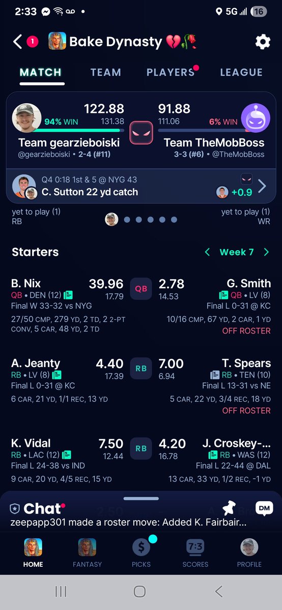 Thank you Broncos for saving my fantasy this week