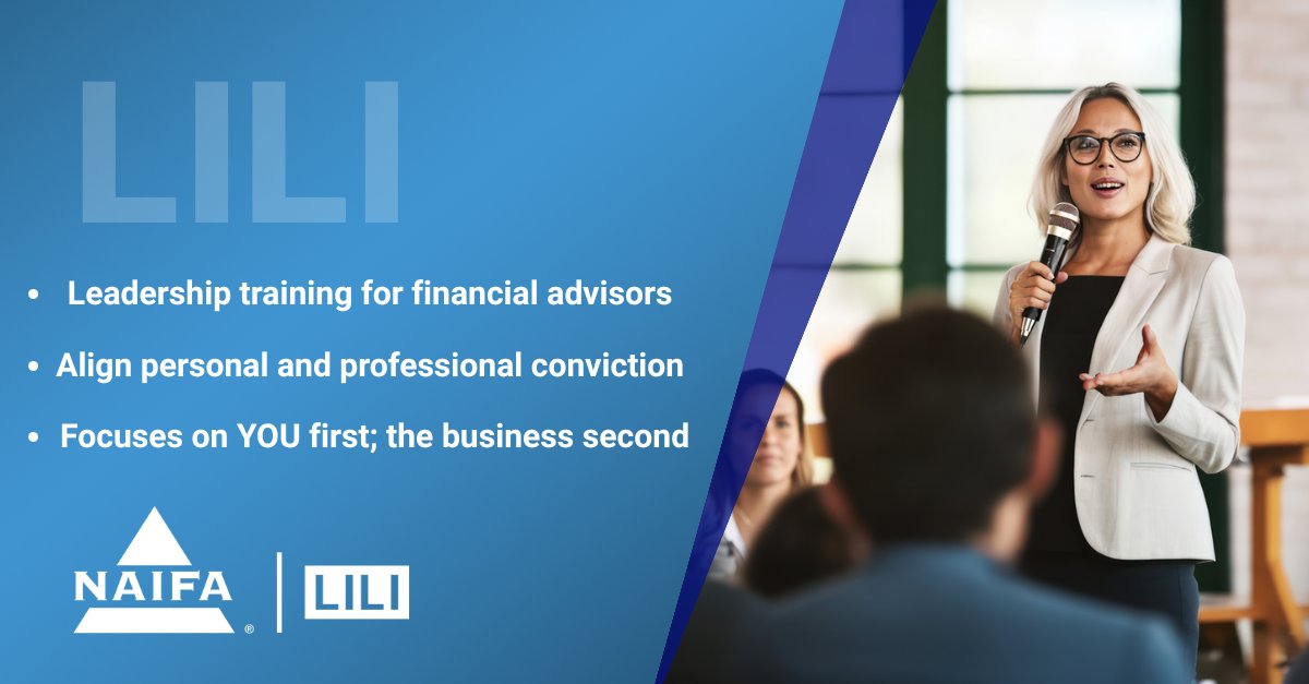 Great leaders start from within. NAIFA’s Leadership in Life Institute helps seasoned #advisors align personal values with professional purpose—strengthening leadership from the inside. Discover how LILI elevates your career: hubs.ly/Q03PnxfQ0
 #EducateToElevate #NAIFAProud