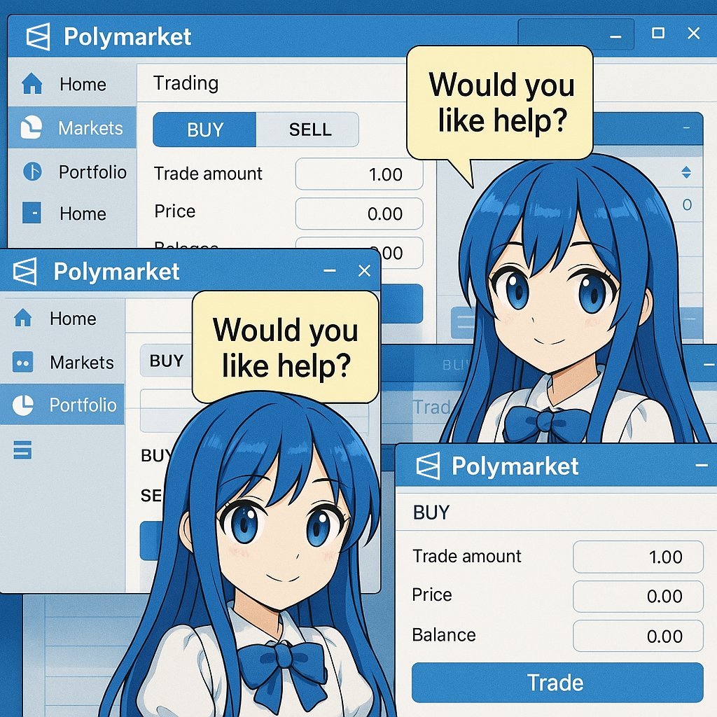 POV: You're about to predict an outcome on <a href="/Polymarket/">Polymarket</a> and Poly is already there, ready and waiting to lend a helping hand 🥰