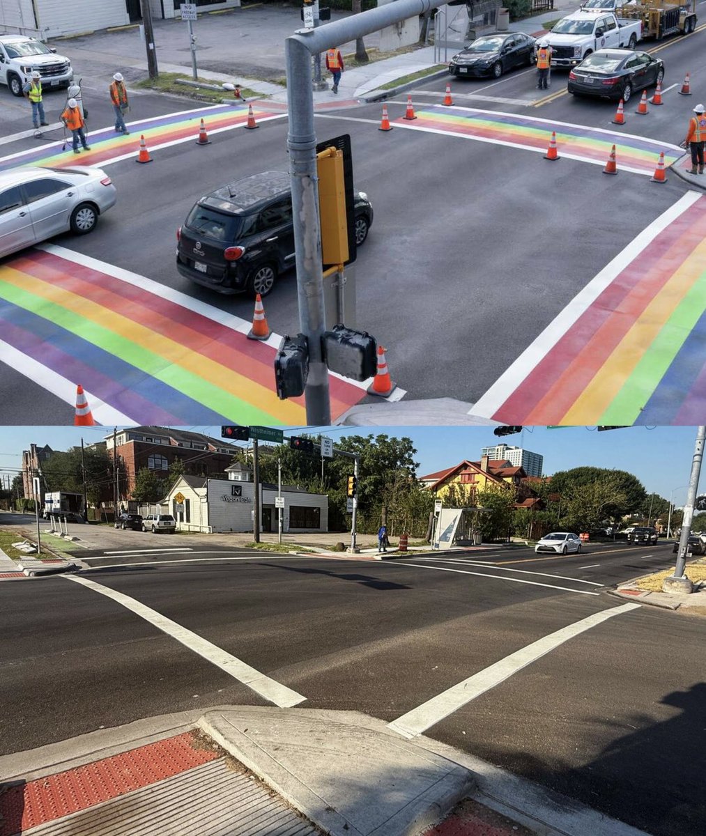 Houston LGBTQ crosswalk removed by TX