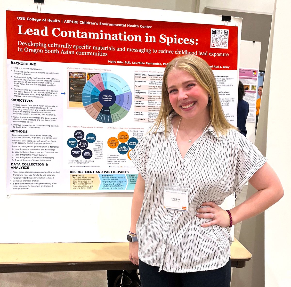 OSUASPIRE's tweet image. OSU ASPIRE Center Undergraduate Research Assistant, Ave Gray, received the Outstanding Poster Award at the 81st annual Oregon Public Health Association Conference and Meeting! Congrats Ave! 🎉 #OPHA2025 #PublicHealth
@OSU_Health | @CenterHallie | @CEHN