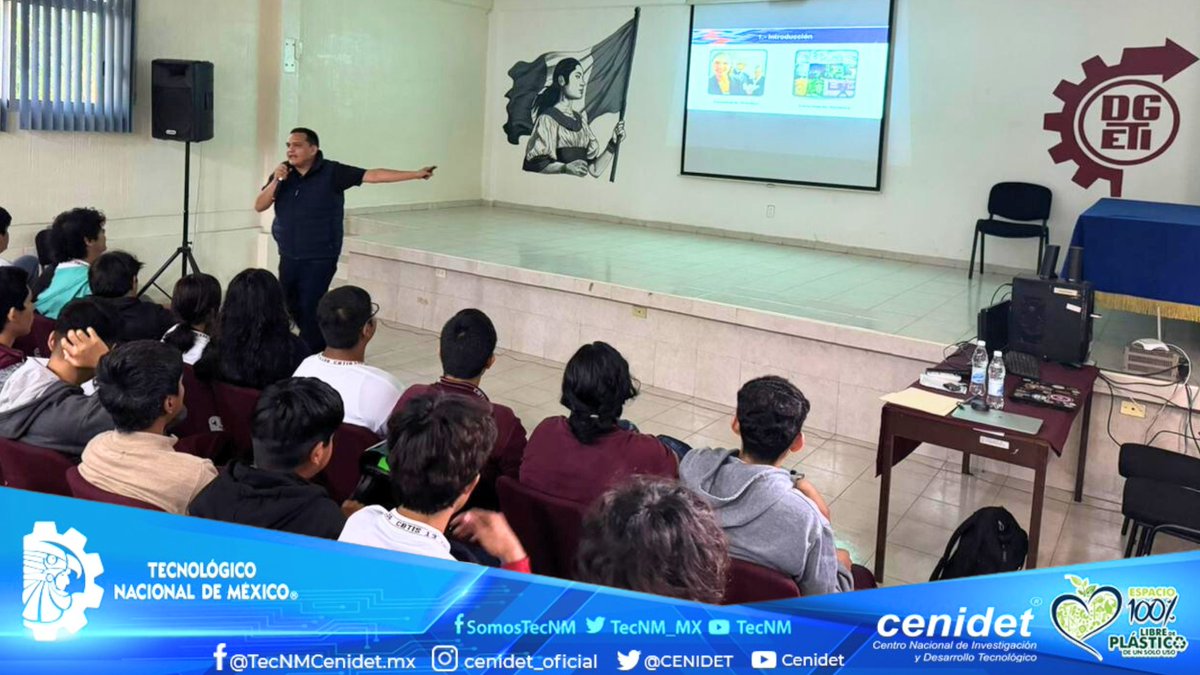 CENIDET's tweet photo. Hoy en el CBTis 136 de Jojutla, el TecNM/CENIDET participó en la Semana Nacional de Ciencia y Tecnología 2025.
El Dr. Jonathan Villanueva y el M.C. Víctor H. Morales ofrecieron una charla sobre inteligencia artificial a estudiantes de nivel medio superior.
#TecNM #CENIDET #DGETI https://t.co/KtB7F9VTph