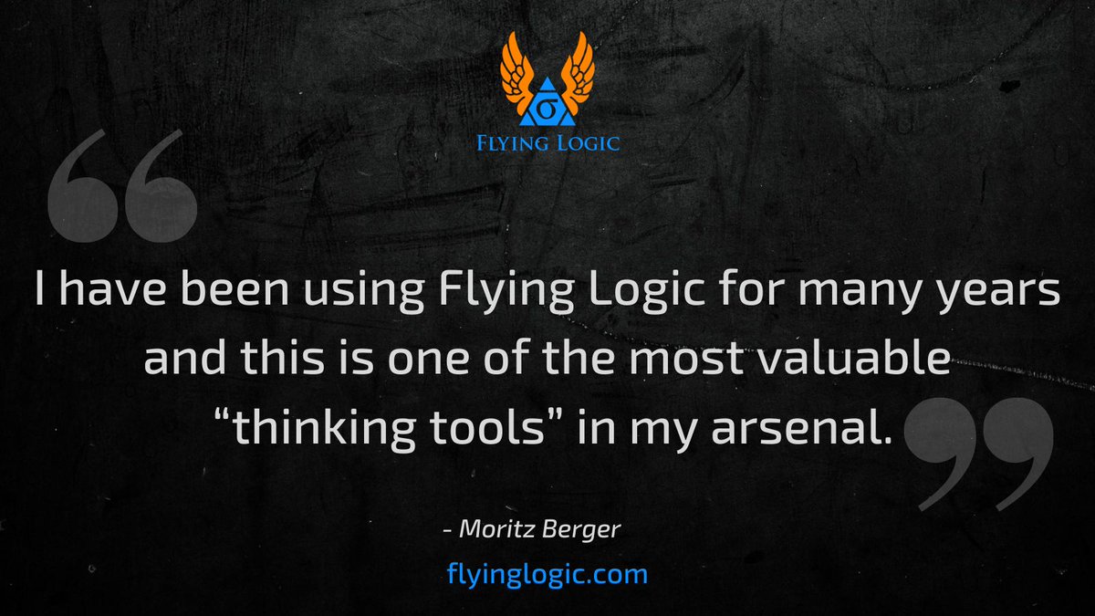 WolfMcNally's tweet image. I have been using Flying Logic for many years and this is one of the most valuable “thinking tools” in my arsenal. - Moritz Berger
 #toolsforthought #theoryofconstraints