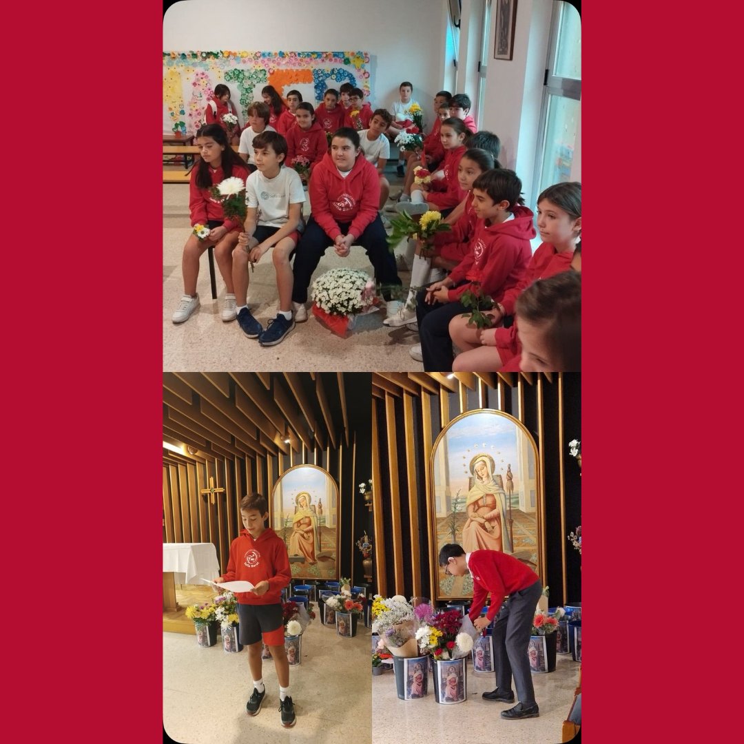 5° y 6° celebran el día de Mater, han podido de disfrutar de un tiempo de oración y han llevado sus flores con mucho cariño.