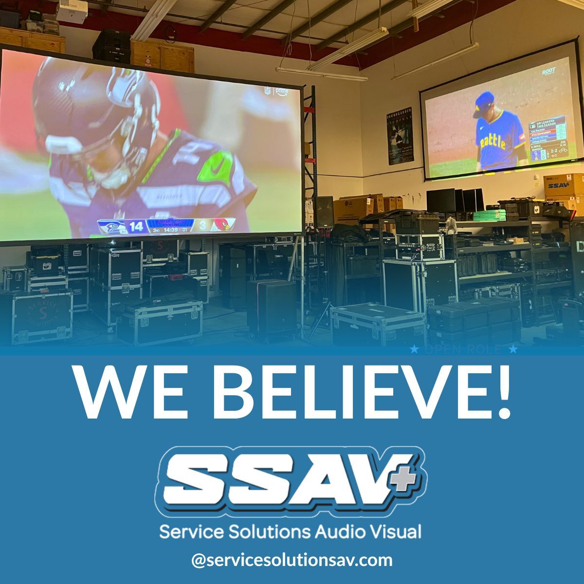 SSAudioVisual's tweet image. 🎉 Game Day in the PNW! ⚾️🏈

We’re all in tonight — SSAV is backing our @Mariners and @Seahawks to bring home BIG wins! 💪💙💚
As a proud local Seattle AV company, we rep our city hard — in the work we do and the teams we love️!