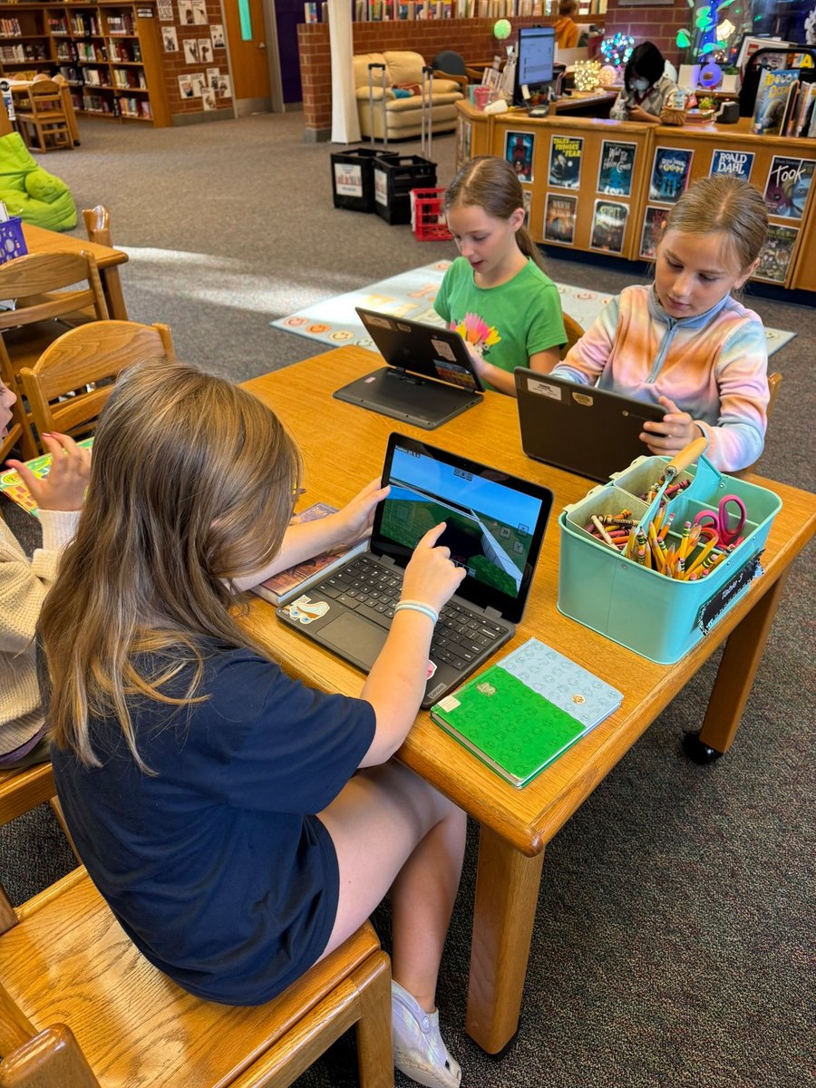 MrsLibraryLady8's tweet image. Our dive into Computer Science this week in the library has been exciting! Students in grades 3-5 have been using Minecraft Education to bring book characters to life. Their boundless imagination is truly remarkable. #MinecraftEducation #CreativeStudents