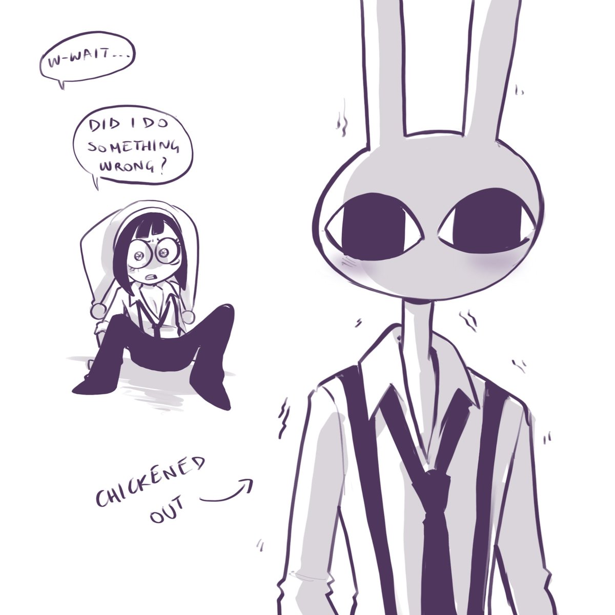 (Repost) He makes her laugh #funnybunny #jaxxpomni