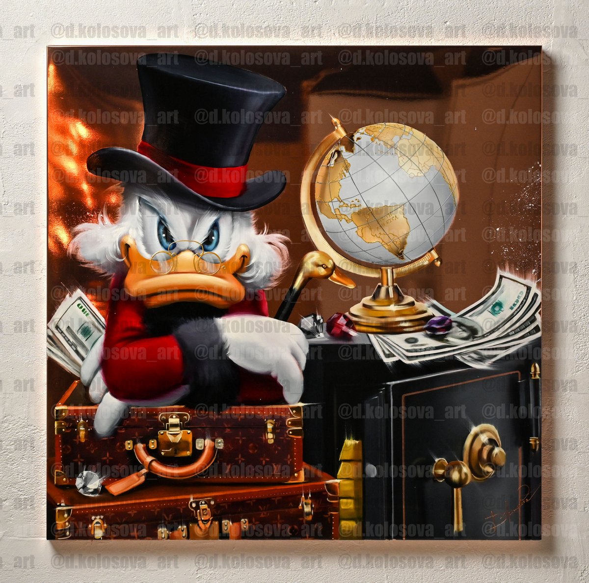 dkolosova_art's tweet photo. "Traveler"
oil on metal canvas
81x81 cm
#artandwealth #uniquegift #luxuryart #cryptoart #btcaesthetic #oilpainting #collectibleartwork #investmentart #goldenvibes #fineartforcollectors #moneysymbolism #modernmythology #ScroogeMcDuck #statementpiece #powerfulimagery #DariaKolosova #contemporaryart #modernart #portraitpainting #figurativeart #popart