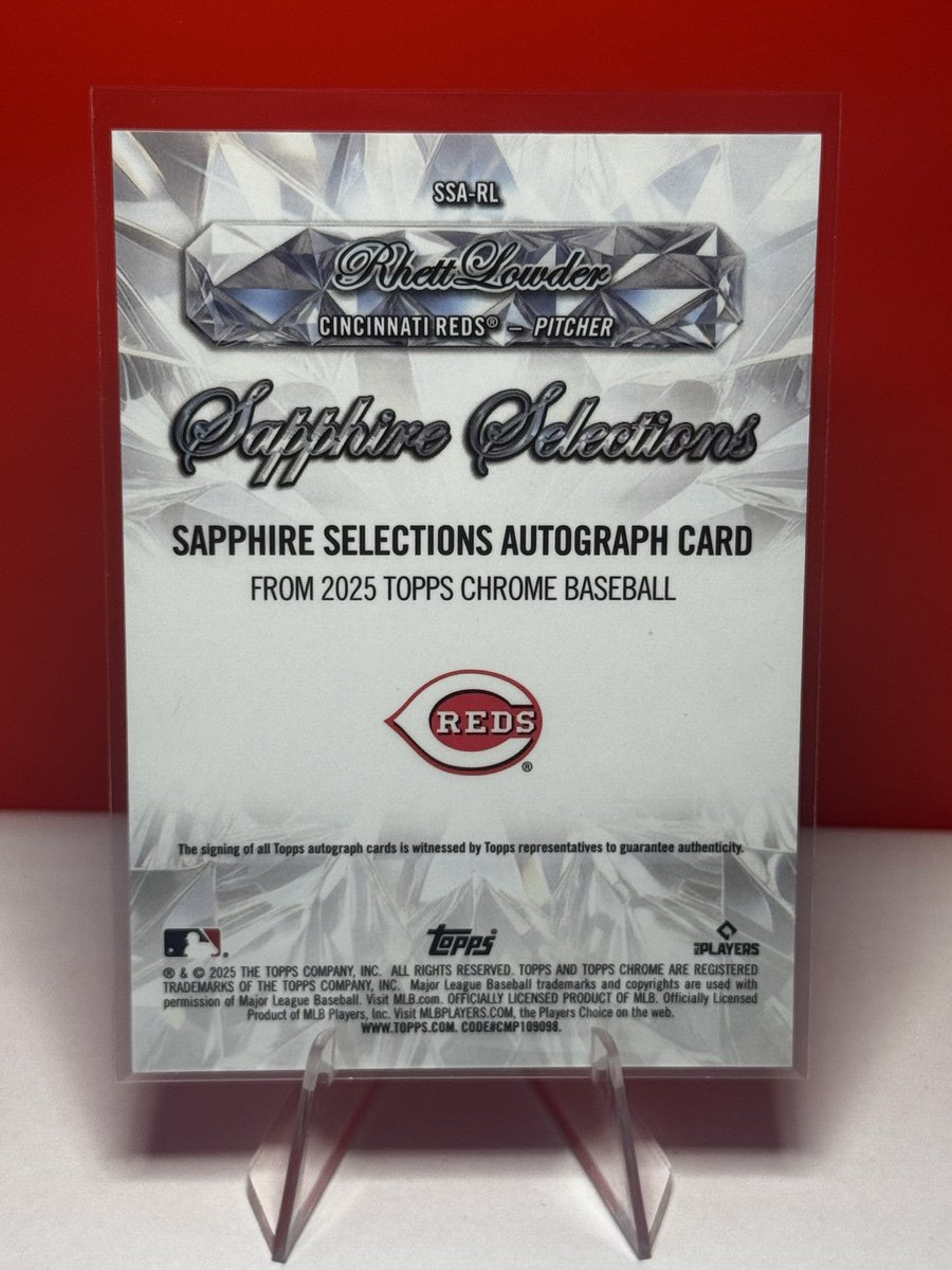 Any Reds fans out there? 2025 Topps chrome sapphire selections red refractor 5/5 color match Rhett Louder auto. 
$450 shipped