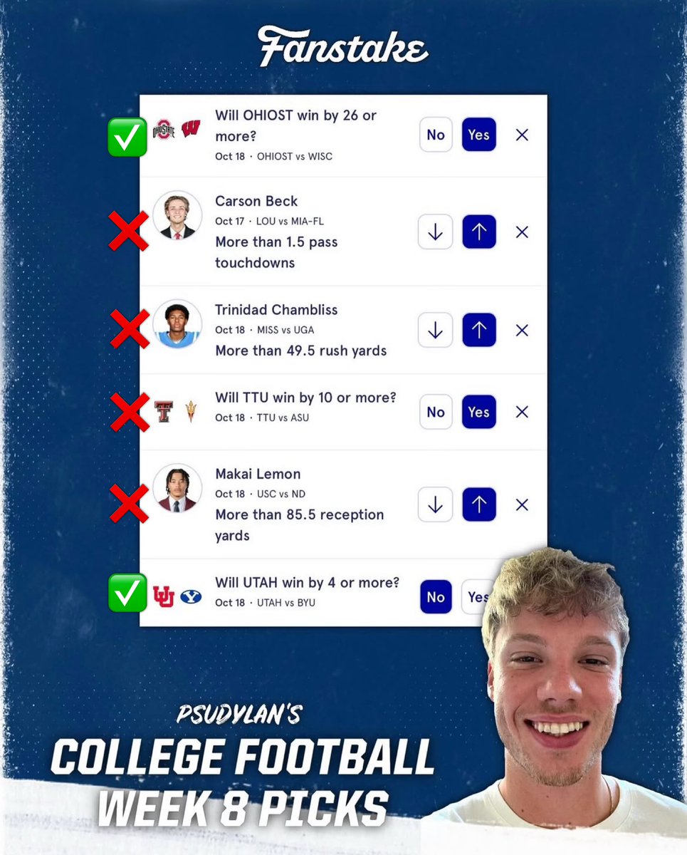 Rough week 8 for me personally, but Penn State is already up to #3 on the <a href="/FanstakeHQ/">Fanstake</a> leaderboard 👀

Keep signing up &amp; making your free picks to get PSU into that #1 spot!