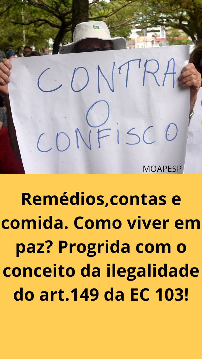 <a href="/CelsoGiannazi/">Celso Giannazi</a> Aposentados clamam por igualdade; Ministros, decidam. Votem inconstitucionalidade do art. 149 EC103/19. <a href="/STF_oficial/">STF</a> 
<a href="/gilmarmendes/">Gilmar Mendes</a> 
<a href="/LRobertoBarroso/">Luís Roberto Barroso</a> 
<a href="/FlavioDino/">Flávio Dino 🇧🇷</a> 
Fora Confisco
#AposentadoriaJusta
PAUTE FACHIN Urgente SOS