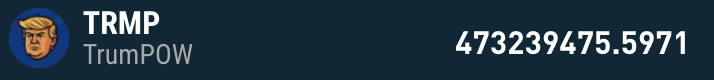 Im still holding 473 Million $TRMP worth $1000 as I still believe in the team and the pools.

I have not sold a single coin! HODL and wait for pool support! Email the pools!!!!