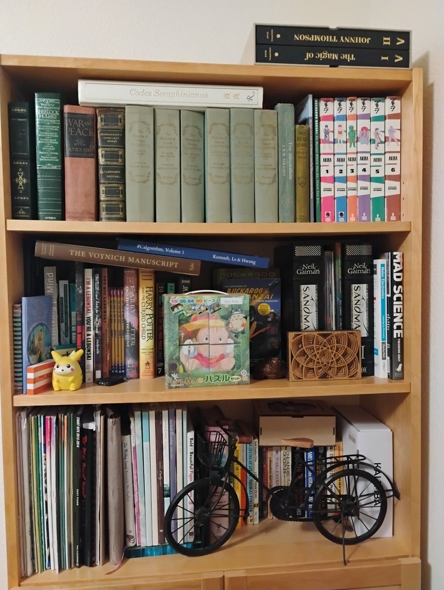 ToniGrowlzalez's tweet image. What misleading conclusions could be drawn about you by your bookshelf? @AGuyNamedNam #Calgorithm