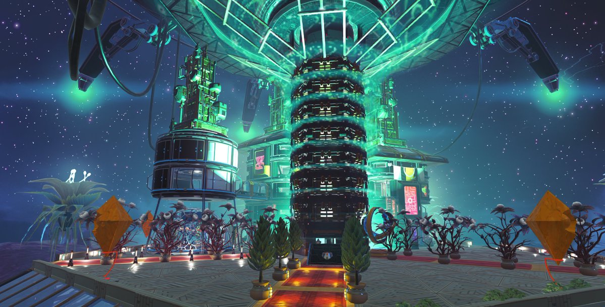 IntimateShine's tweet image. Suspended on one of the many planetary Archives in Faye, the Democratic Shipyard hums with the same pulse that shaped Neoterra.

Every vessel built here carries a trace of the Collective&apos;s memory and the Citizens who shaped it. 🌃 

#nomanssky #neoterra #CommunityBuild