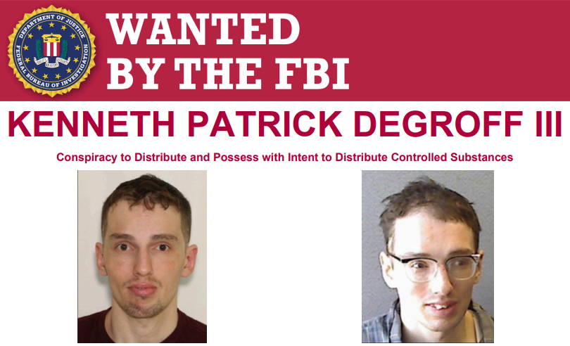 Have you seen this man? FBI Anchorage is seeking information from the public regarding the whereabouts of Kenneth Degroff III, who is wanted for his alleged involvement in conspiring to distribute fentanyl, methamphetamine, heroin, and cocaine in Anchorage, Alaska, between 2024