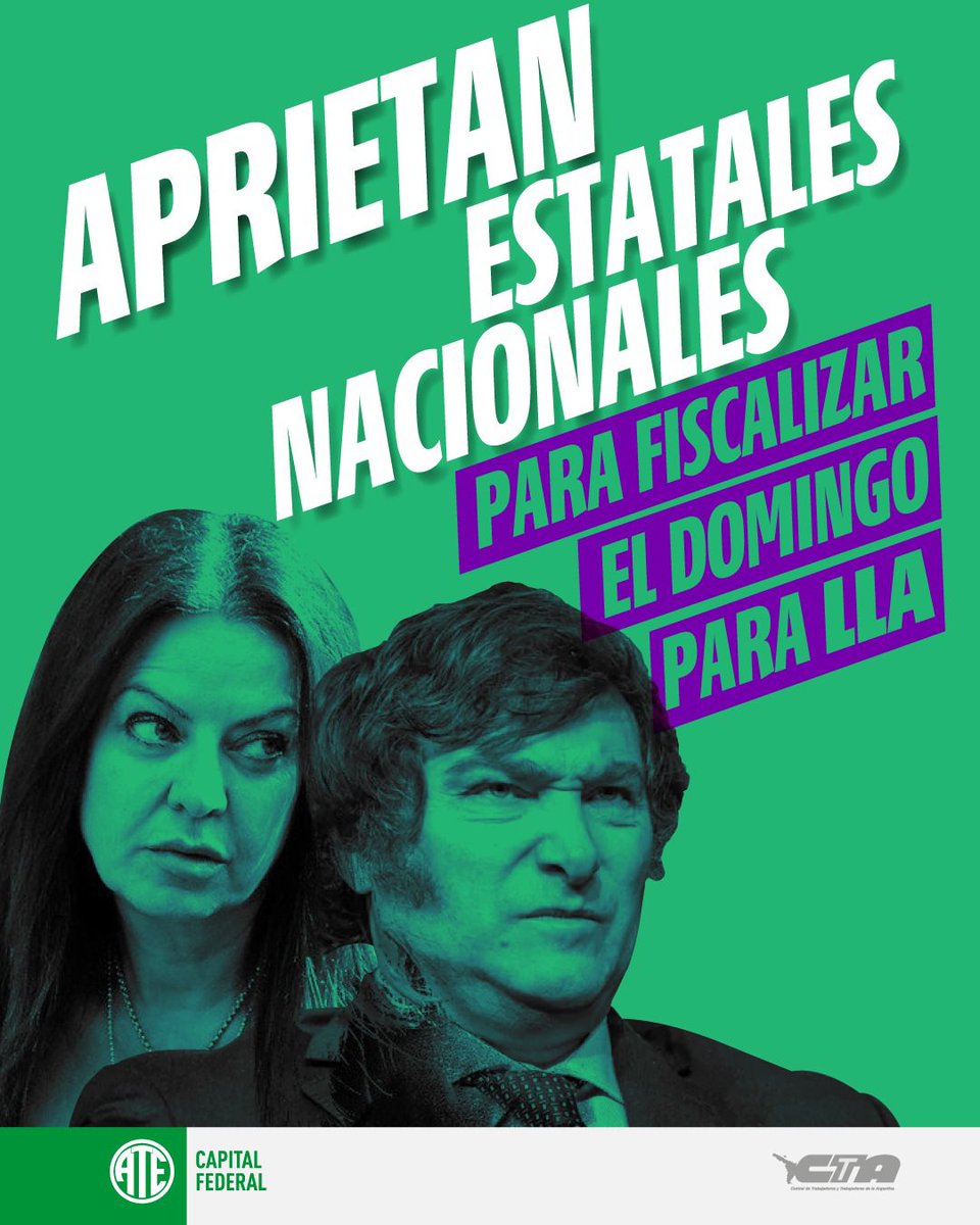 Comunicado de prensa

La Libertad no avanza
GRAVE APRIETE DEL GOBIERNO EN CAPITAL HUMANO

En una actitud inédita, el Gobierno Nacional circula un form entre las y los trabajadores del ministerio para que los estatales lo llenen con sus datos y fiscalicen el domingo para la