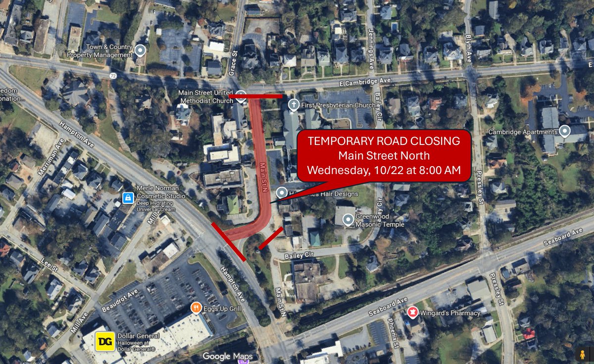 Temporary Road Closure Notice:  Main Street North will be temporarily closed beginning at 8:00 AM on Wednesday, October 22, while Greenwood CPW performs maintenance on the water distribution system. We expect the work to be completed within the day. 

#YourNeighborsWorkingForYou