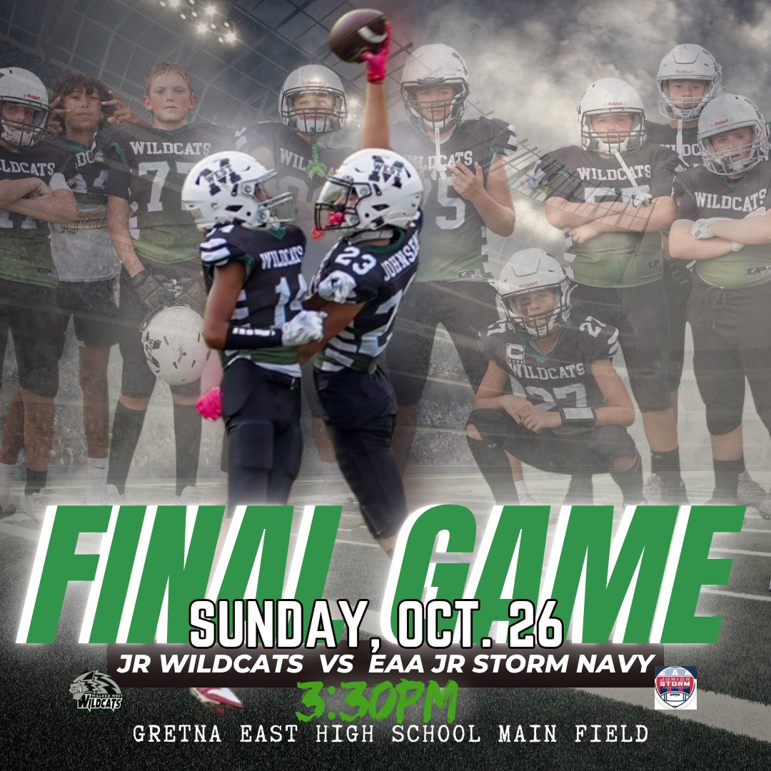 For the fifth straight year our <a href="/2031MWJrCats/">7th Grade MW Jr. Wildcats Green Football</a> are playing in the MYFL championship game this Sunday. We want all of our Jr. Wildcat players in the stands in their uniforms, cheering these warriors on as they fight for their 4th straight MYFL title. #BleedGreen