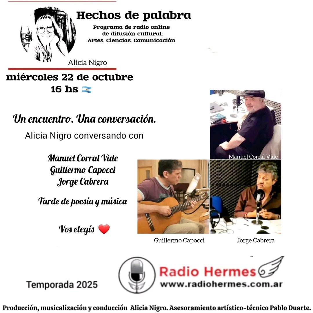 Para agendar. Este miércoles encuentro imperdible con <a href="/AliciaNigro/">Alicia Nigro</a> en <a href="/RadioHermes/">Radio.Hermes</a>